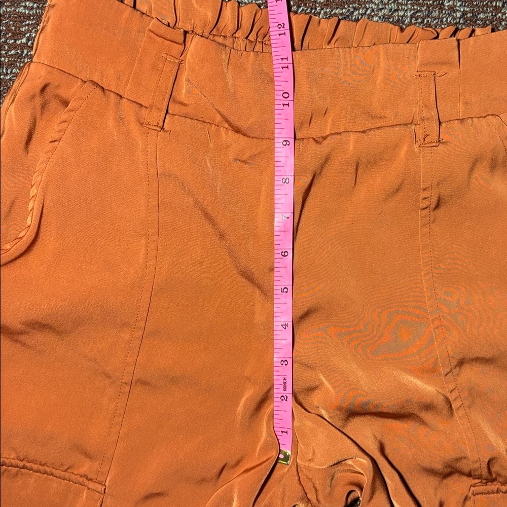 Michael Kors rust orange silky cargo joggers straight leg pull on  trousers S - Picture 12 of 14